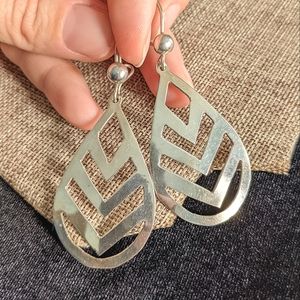 TAXCO Mexico Sterling Silver Large Statement Tear Drop Earrings 2.75"